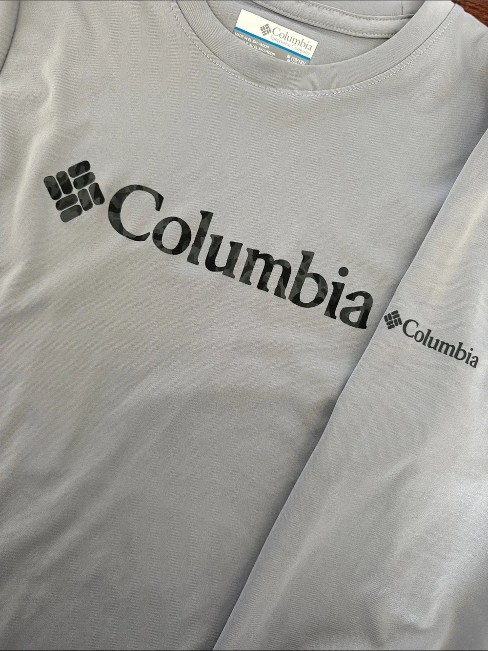 Columbia Boy’s Gray Long Sleeve Logo Shirt